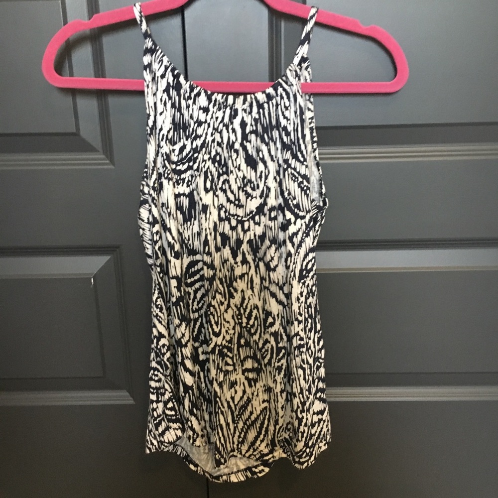 Navy and white thin strapped tank top